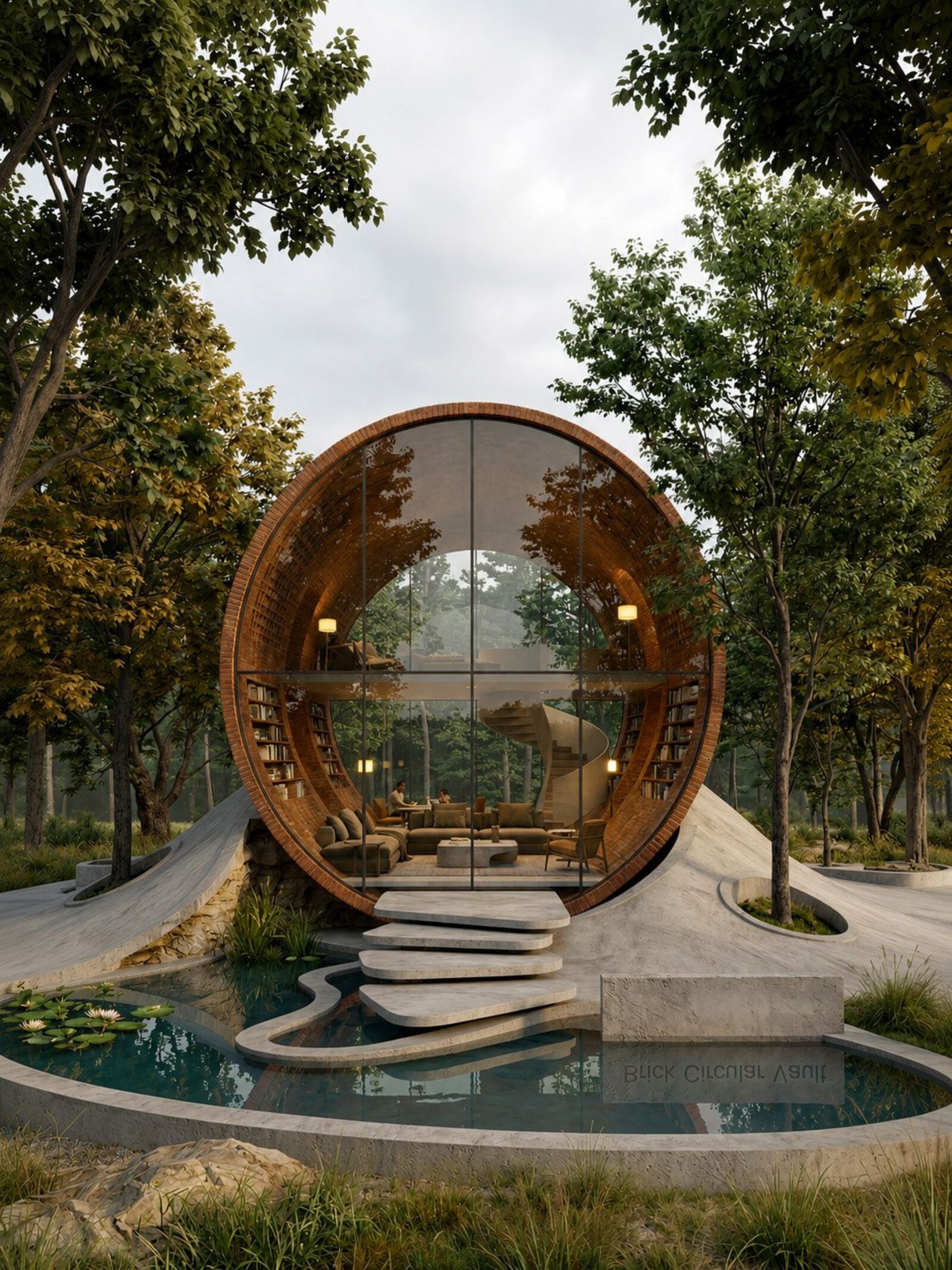 The open circle held by the forest